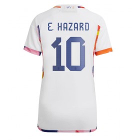 Damen Fußballbekleidung Belgien Eden Hazard #10 Auswärtstrikot WM 2022 Kurzarm